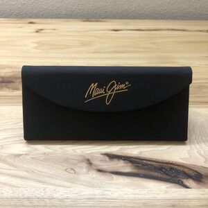 MAUI JIM Sunglass Case Black Tri Fold Felt Lined Magnet Front Closure Case Only